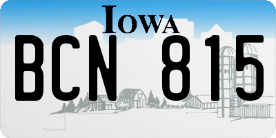 IA license plate BCN815