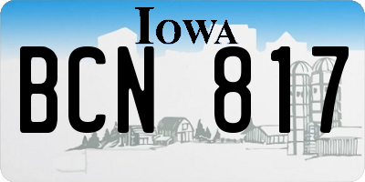 IA license plate BCN817