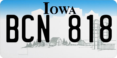 IA license plate BCN818
