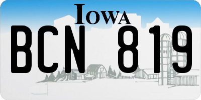 IA license plate BCN819