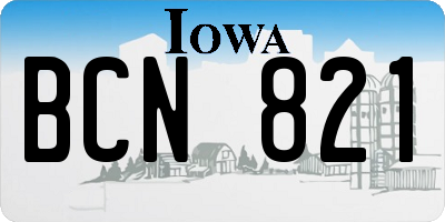 IA license plate BCN821