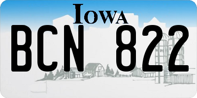 IA license plate BCN822
