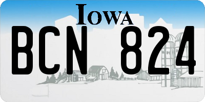 IA license plate BCN824