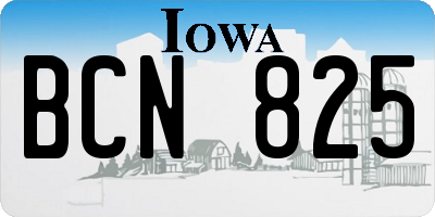 IA license plate BCN825