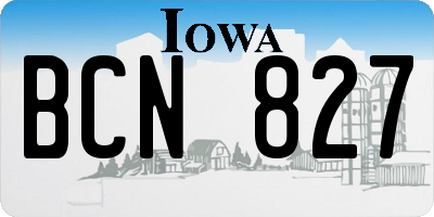 IA license plate BCN827