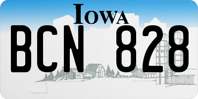 IA license plate BCN828