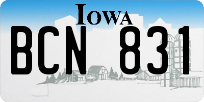 IA license plate BCN831