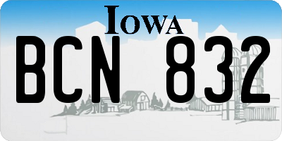 IA license plate BCN832