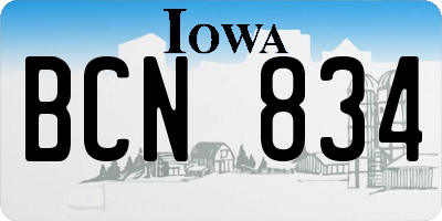 IA license plate BCN834