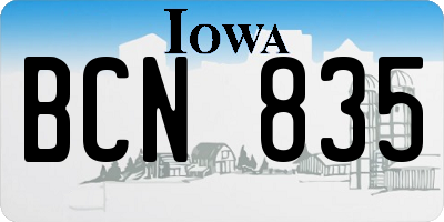 IA license plate BCN835