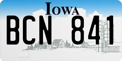 IA license plate BCN841