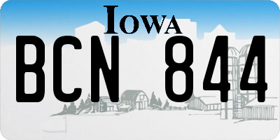 IA license plate BCN844