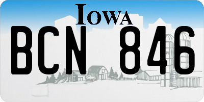 IA license plate BCN846