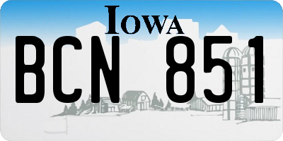 IA license plate BCN851