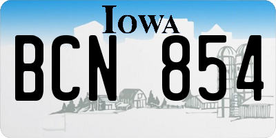 IA license plate BCN854