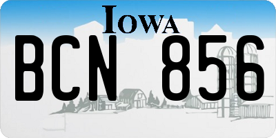 IA license plate BCN856