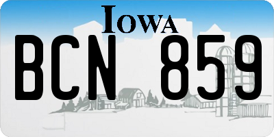 IA license plate BCN859