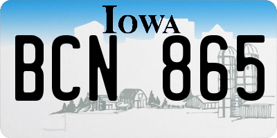 IA license plate BCN865