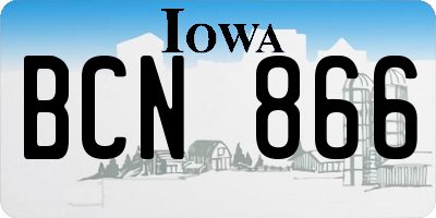 IA license plate BCN866