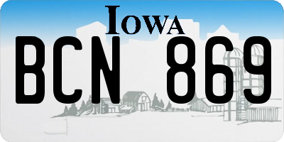 IA license plate BCN869