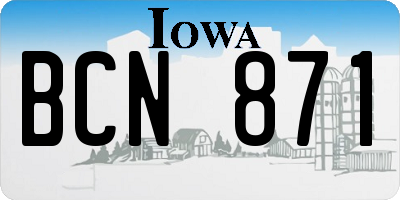 IA license plate BCN871