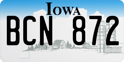 IA license plate BCN872