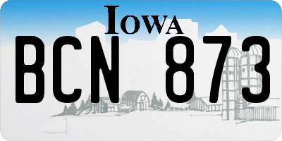 IA license plate BCN873