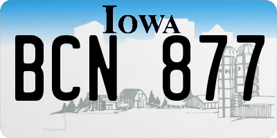 IA license plate BCN877