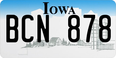 IA license plate BCN878