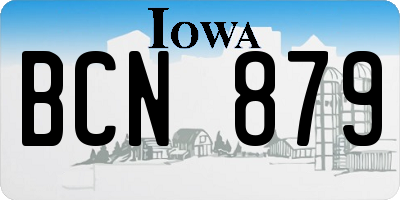 IA license plate BCN879