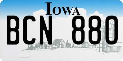 IA license plate BCN880