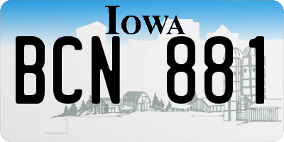 IA license plate BCN881