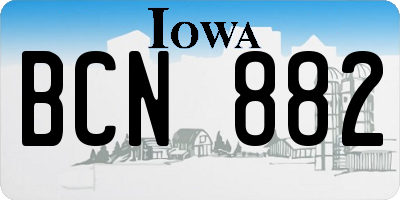IA license plate BCN882