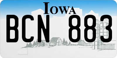 IA license plate BCN883