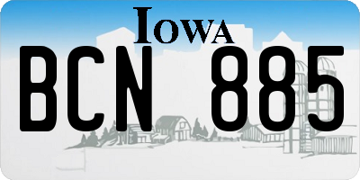 IA license plate BCN885