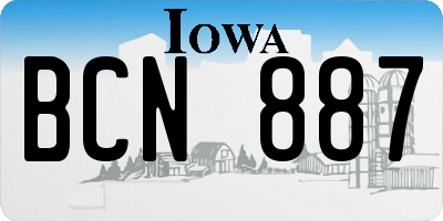 IA license plate BCN887