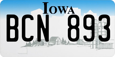 IA license plate BCN893
