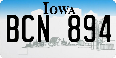 IA license plate BCN894