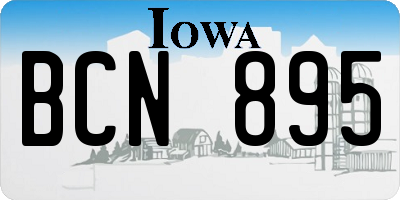 IA license plate BCN895
