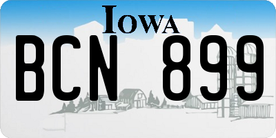 IA license plate BCN899
