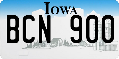 IA license plate BCN900