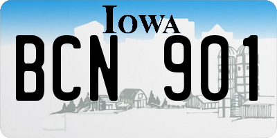 IA license plate BCN901