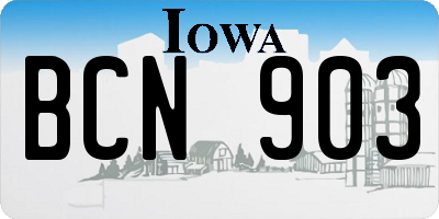 IA license plate BCN903