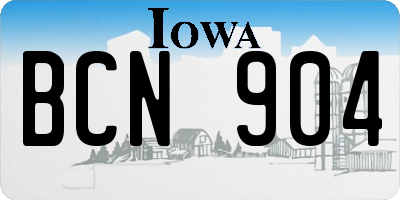 IA license plate BCN904