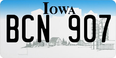 IA license plate BCN907