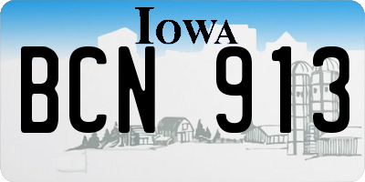 IA license plate BCN913