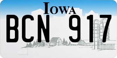 IA license plate BCN917
