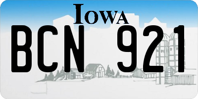 IA license plate BCN921