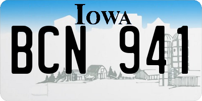 IA license plate BCN941
