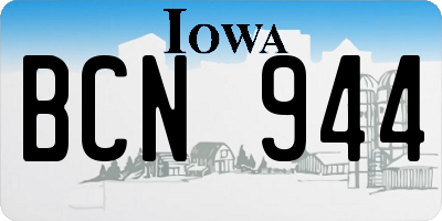 IA license plate BCN944